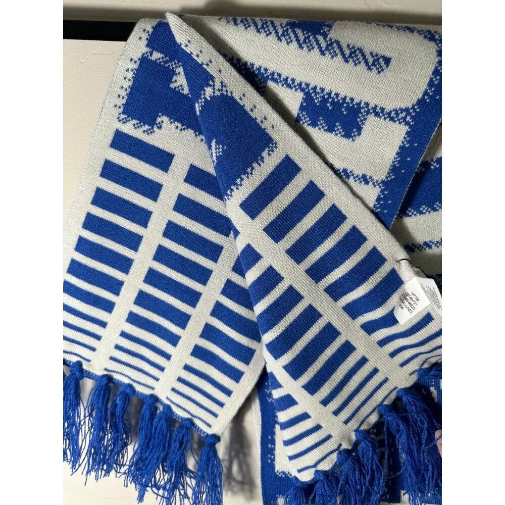 REI Co Op Unisex Blue and White Winter Scarf
